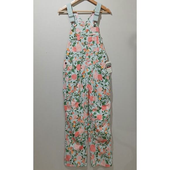 DULUTH TRADING Heirloom Gardening Bib Overalls XS X 31 NWT Mint Summer Dahlia - Picture 3 of 16